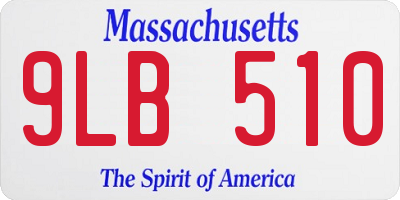 MA license plate 9LB510