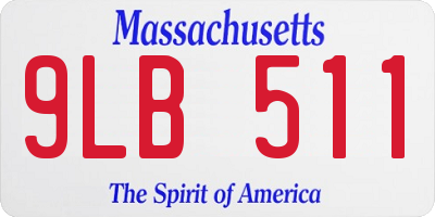 MA license plate 9LB511