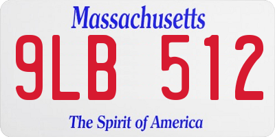MA license plate 9LB512