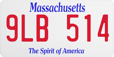 MA license plate 9LB514