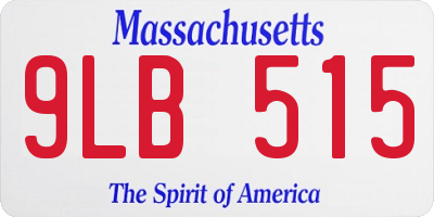 MA license plate 9LB515