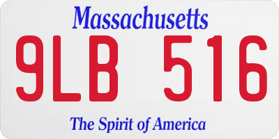 MA license plate 9LB516