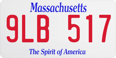 MA license plate 9LB517