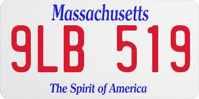 MA license plate 9LB519