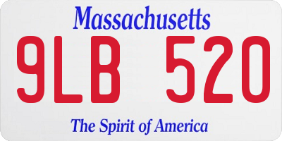 MA license plate 9LB520