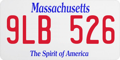 MA license plate 9LB526