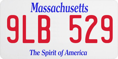 MA license plate 9LB529