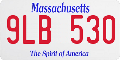 MA license plate 9LB530