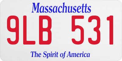 MA license plate 9LB531