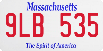 MA license plate 9LB535