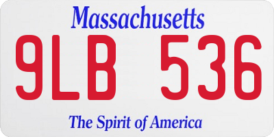 MA license plate 9LB536