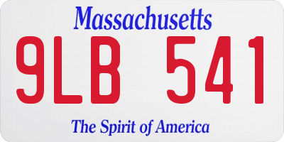 MA license plate 9LB541