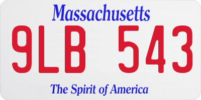MA license plate 9LB543