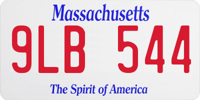 MA license plate 9LB544