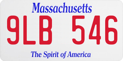MA license plate 9LB546