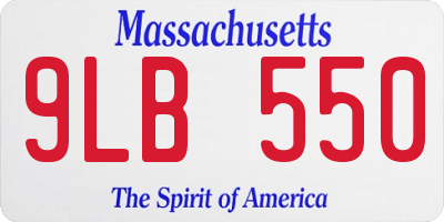 MA license plate 9LB550