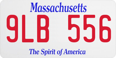 MA license plate 9LB556