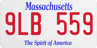 MA license plate 9LB559