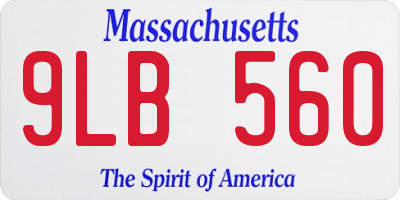 MA license plate 9LB560