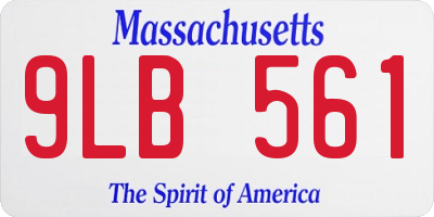 MA license plate 9LB561