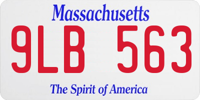MA license plate 9LB563