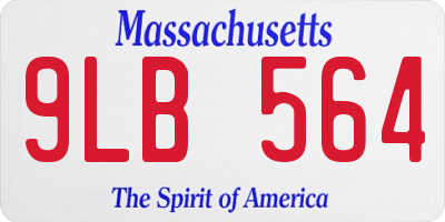 MA license plate 9LB564