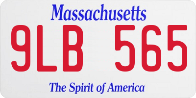 MA license plate 9LB565