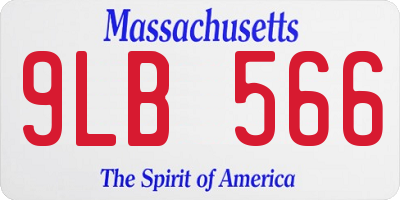 MA license plate 9LB566