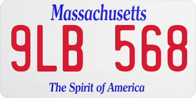 MA license plate 9LB568