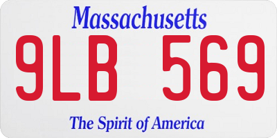 MA license plate 9LB569
