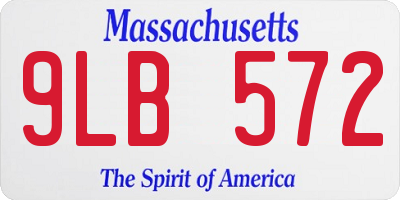 MA license plate 9LB572