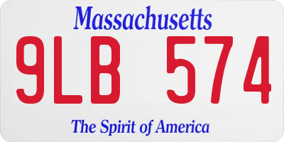 MA license plate 9LB574