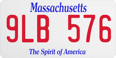 MA license plate 9LB576