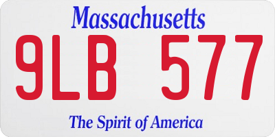 MA license plate 9LB577