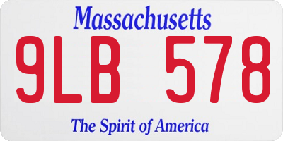 MA license plate 9LB578