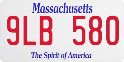MA license plate 9LB580