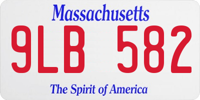 MA license plate 9LB582