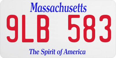 MA license plate 9LB583