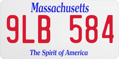 MA license plate 9LB584