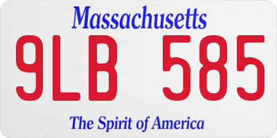 MA license plate 9LB585