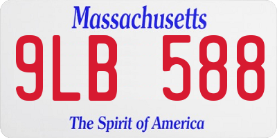 MA license plate 9LB588