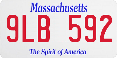MA license plate 9LB592