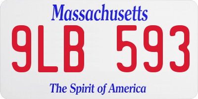 MA license plate 9LB593