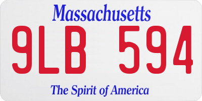MA license plate 9LB594