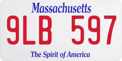 MA license plate 9LB597