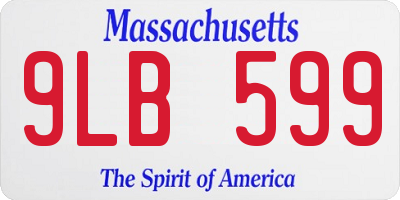 MA license plate 9LB599