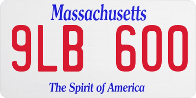 MA license plate 9LB600