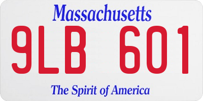 MA license plate 9LB601