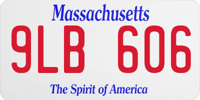 MA license plate 9LB606