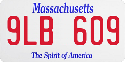 MA license plate 9LB609